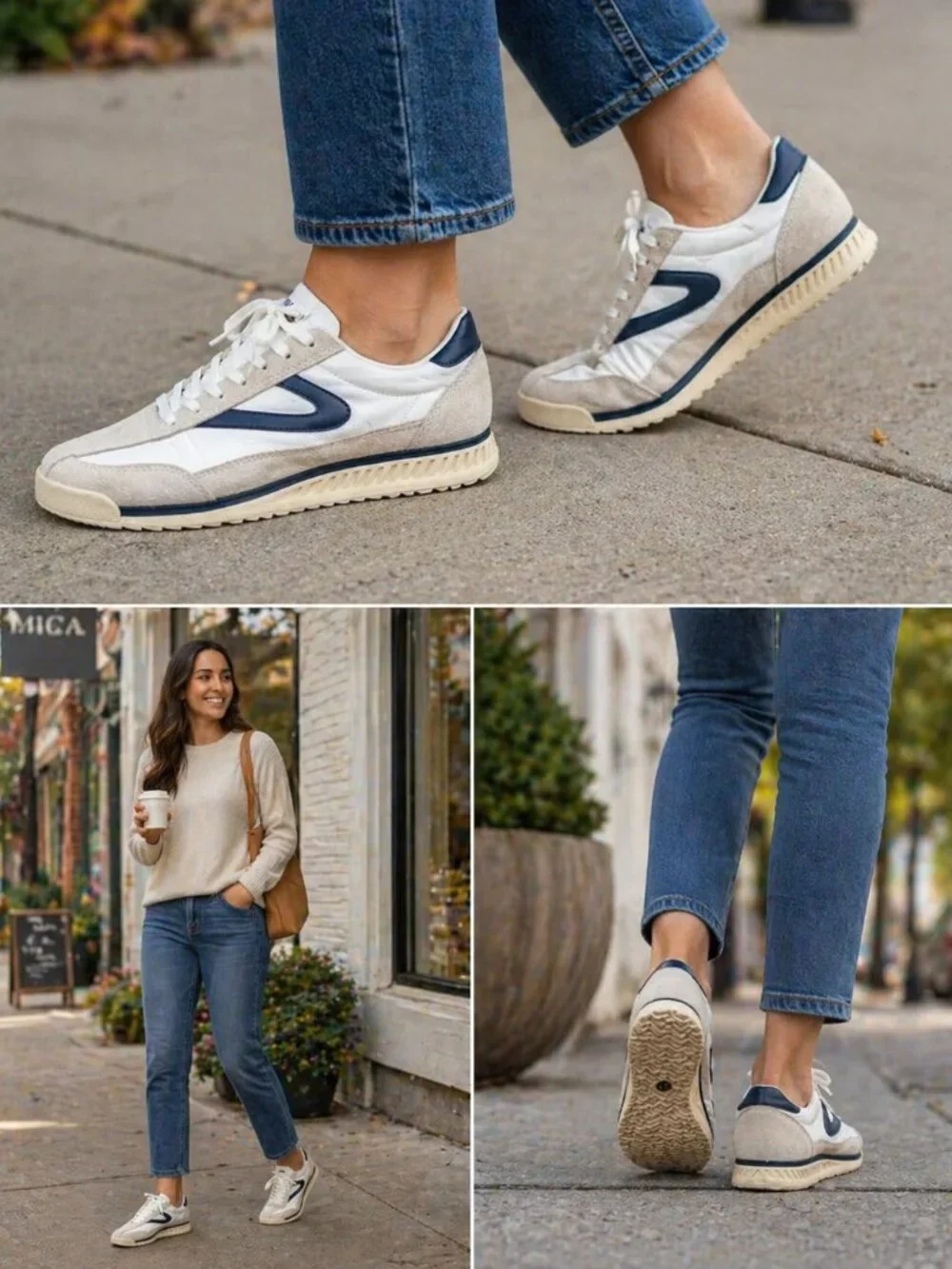 Tretorn Nylite Sneakers Women’s 8 White Gray Suede Leather Casual Retro Trainer - Picture 14 of 14